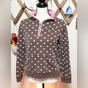 Women’s Boden jersey pullover brown polka dots